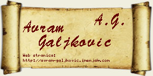 Avram Galjković vizit kartica